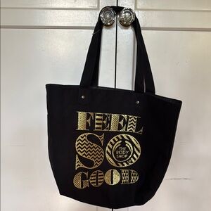 The Body Shop Black and Gold Graphic Tote